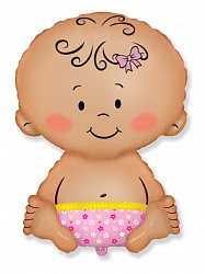 Фольгированный шар "Малышка девочка", Розовый, 71 см.