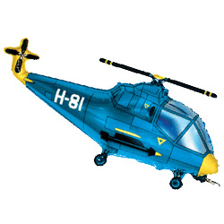 Фольгированный шарик "Синий вертолет", 99 см