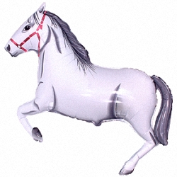 Шарик из фольги "Лошадь",104 см, Белый