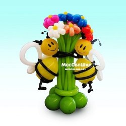 Букет цветов "Пчелы поздравляют"