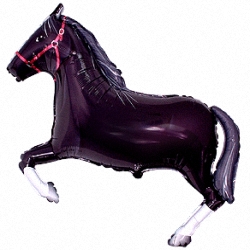 Шарик фольгированный "Лошадь",104 см, Черный