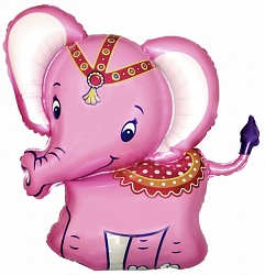 Фольгированный шарик "Слоненок" розовый, 97 см
