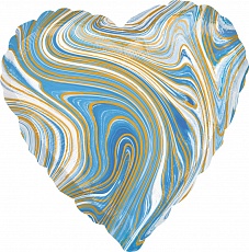 Сердце мрамор голубой 