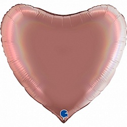 Сердце 91 см , розовое золото