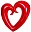 Шар (40''/102 см) Фигура, Сердце вензель, Красный