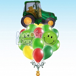 Букет из шаров "Трактор" (зеленый)