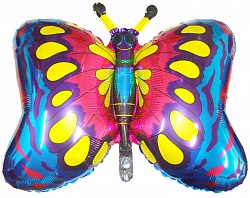 Фольгированный шарик "Бабочка синяя", 89 см