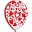 Шар "Сердца", Белый (005) / Красный (015), Ассорти, пастель