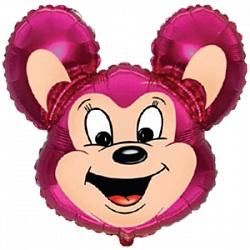 Фольгированный шарик "Розовая могучая мышка, 76 см