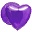 Шар (18''/46 см) Сердце, Прозрачный, Фиолетовый