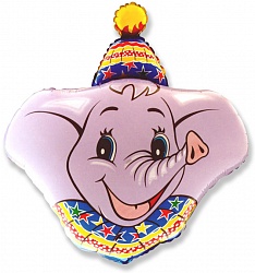Фольгированный шарик "Голова слона", 94 см Розовый