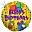 Шар (18''/46 см) Круг, С Днем рождения (шары и подарки), Голография