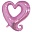 Цепь сердец (розовый) 91см