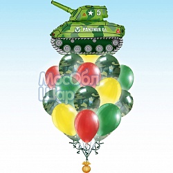 Букет из шаров "Танковый бой" (зеленый)
